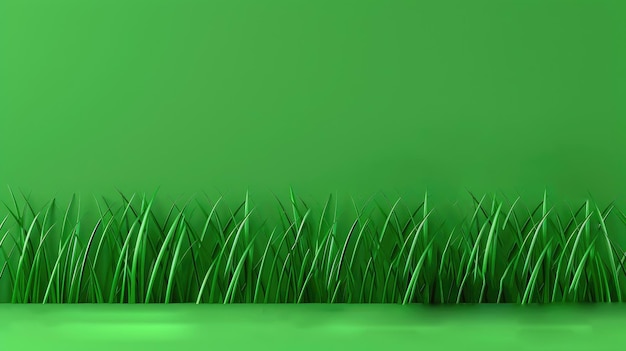 Banner with grass on green background summer illustration