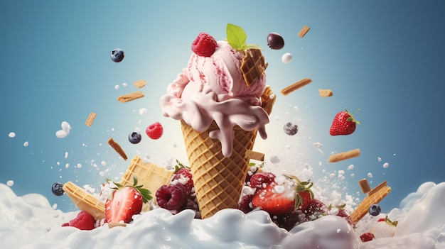 Banner with ice cream