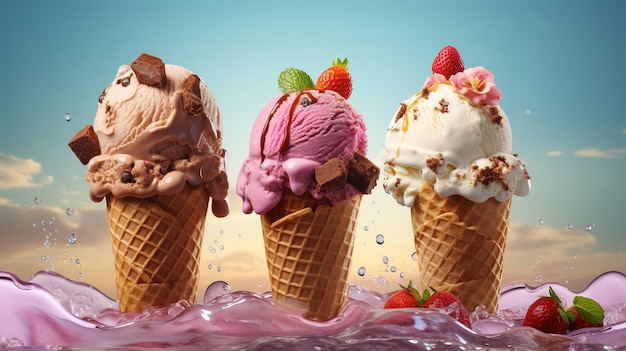 Banner with ice cream