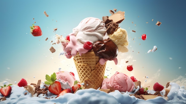 Banner with ice cream