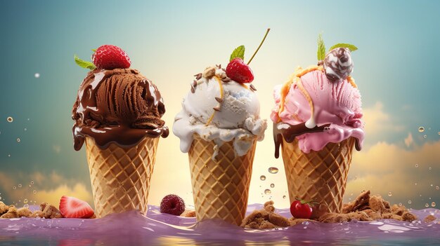 Banner with ice cream