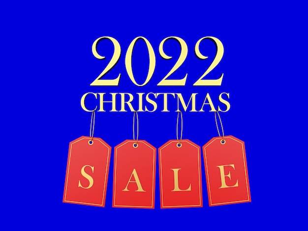 Banner with of new year number and price tags with christmas sale text