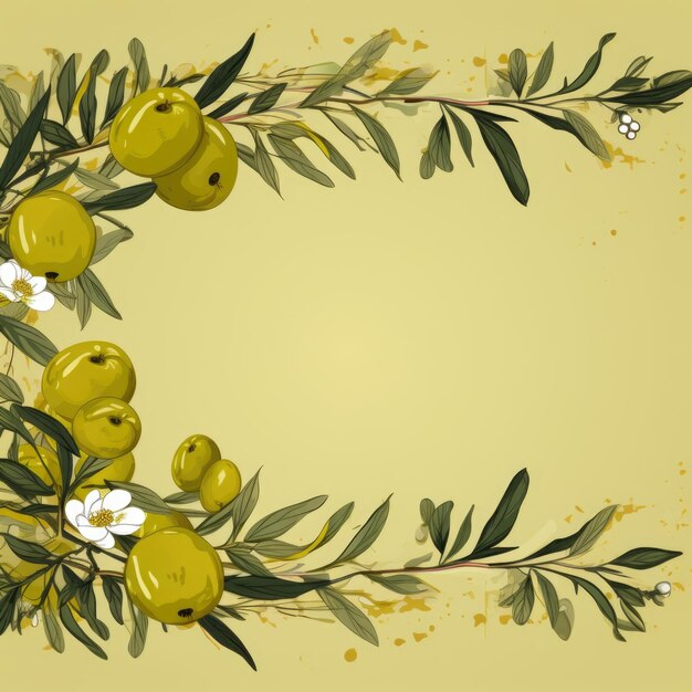 Баннер с оливковым фоном и оливковым с местом для текста Концепция питания
