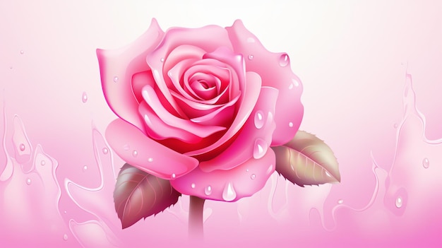 Banner with pink rose