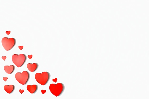 붉은 마음으로 배너. 텍스트에 대 한 발렌타인 데이 인사말 카드 장소입니다.