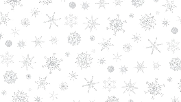 Banner with silvery sisal snowflakes on a white background.