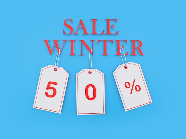 Photo banner with text winter sale fifty percent