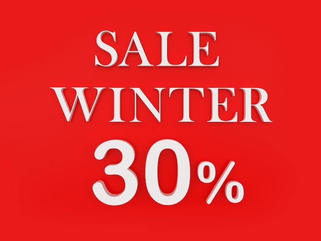 Banner with text Winter Sale thirty percent