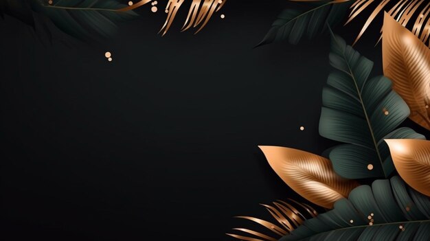 Banner with tropical leaf text space 1