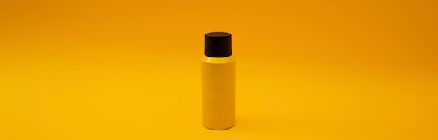 Photo banner in yellow with a bottle of yellow