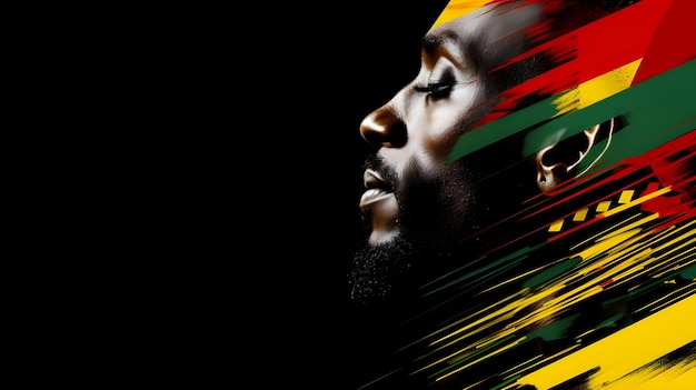 Bannerillustratie ter viering van Black History Month en Black Lives Matter in de kleuren van de Afrikaanse vlag