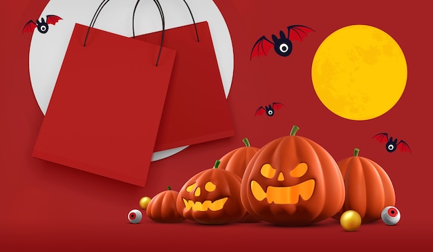 Bannerontwerp voor Halloween-verkoop