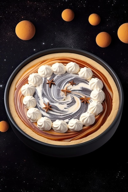 Banoffee Pie heerlijk dessert op stenen achtergrond Generatieve AI-kunst