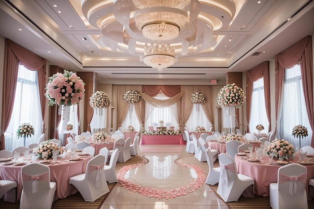 写真 結婚式のための宴会場宴会場の装飾 ⁇ 囲気的な装飾