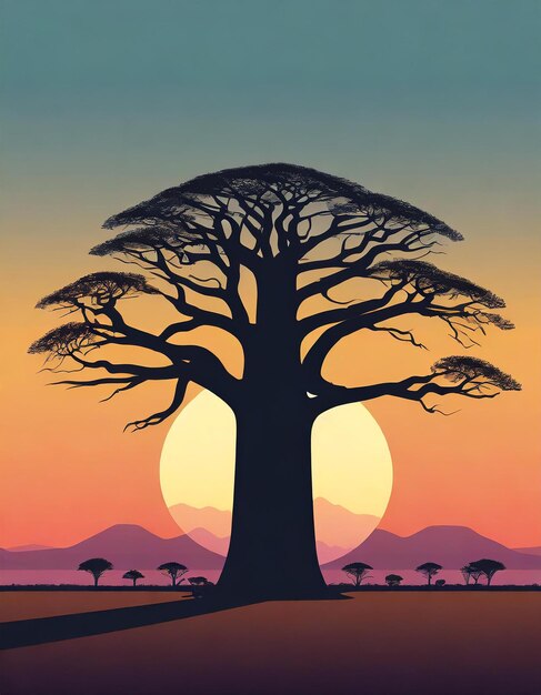 Baobab tree illustration