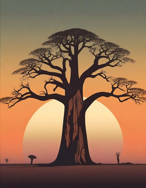 Baobab tree illustration