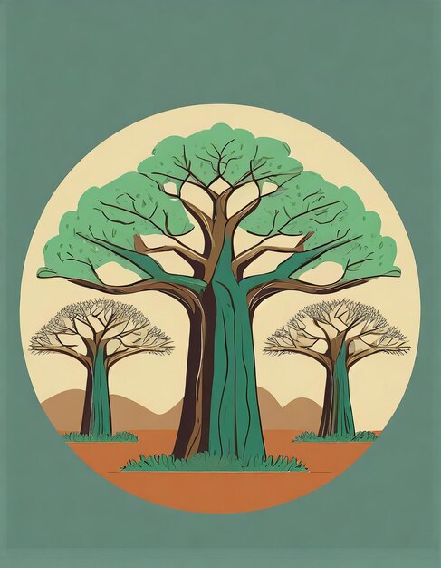 Baobab tree illustration