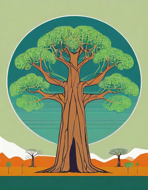 Baobab tree illustration