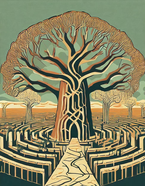 Baobab tree illustration