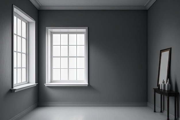 Baordroom interior with blank wall and window mock up