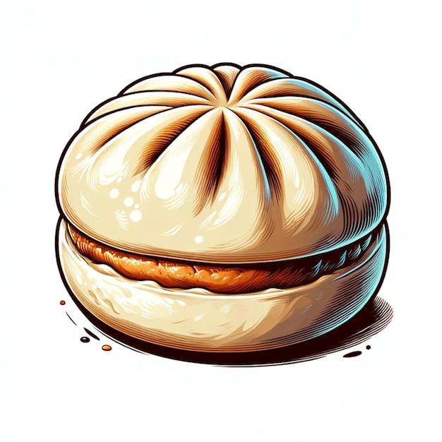 Baozi - 典型的な中国料理のデザインイラスト