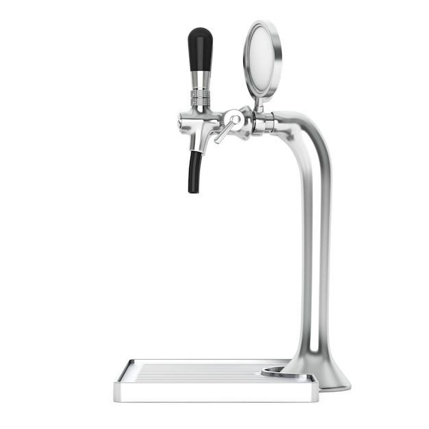 Bar Beer Tap close-up op een witte achtergrond. 3D-rendering