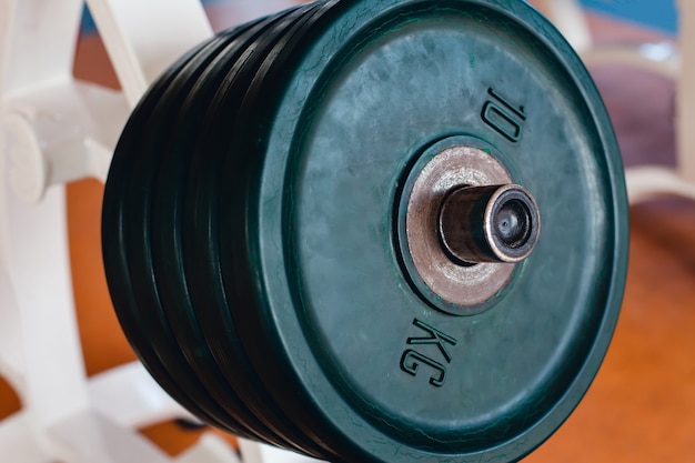 Photo bar-bells in the gym