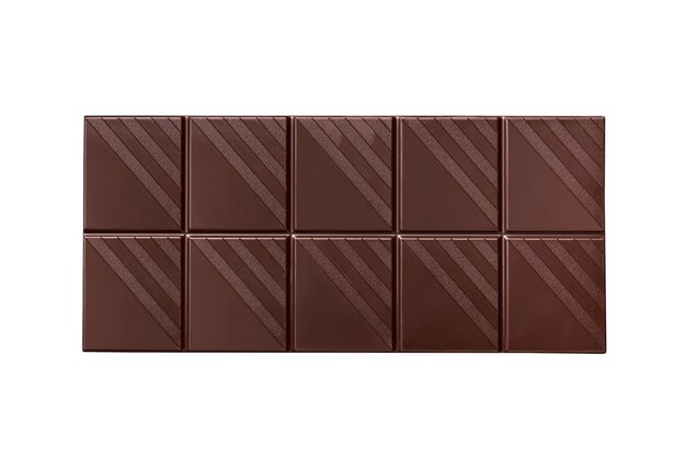 Bar of bitter chocolate isolated on white