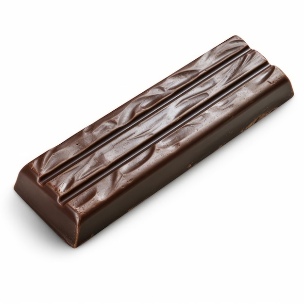 A bar of chocolate on a white background