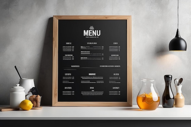 Bar Counter Menu Mockup Blank White Space Design Showcase (uitstalling van het menu van de bar)