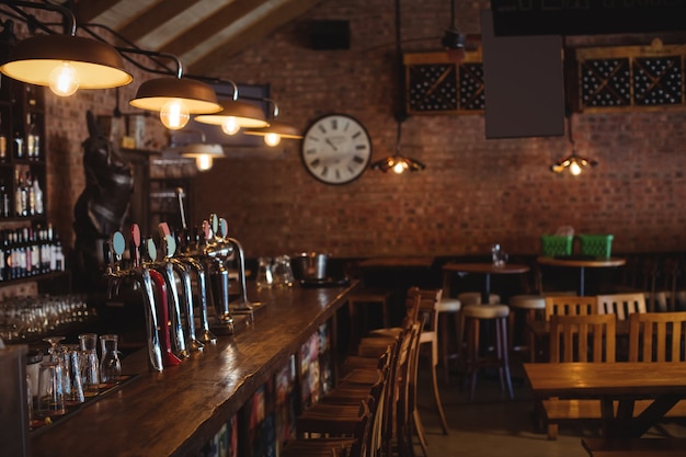 Bar counter at pub