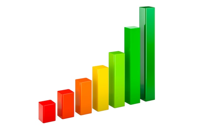 Bar graph column chart 3D rendering