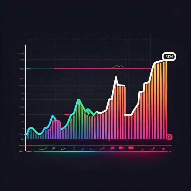 Photo bar graph icon business chart data visualization graph diagram statistical bar graph financial