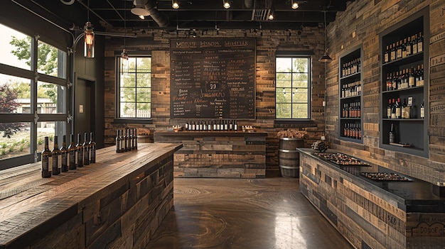 the bar is a wine cellar with a stone wall and a sign that says  rustic