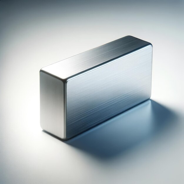 a bar magnet sleek metallic silver with a matte finish