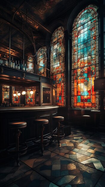 The bar at the olde english pub