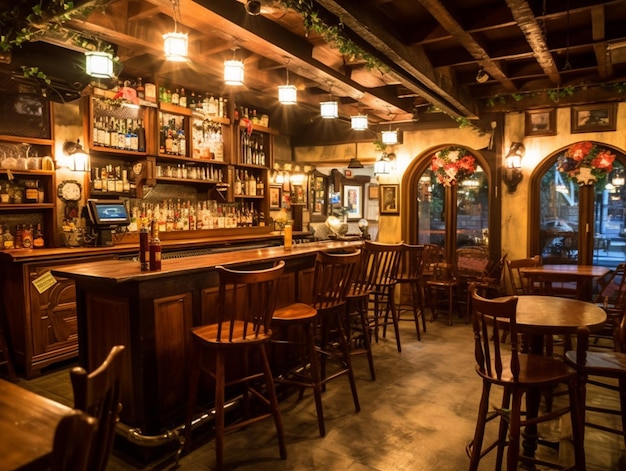 The bar at the olde english pub