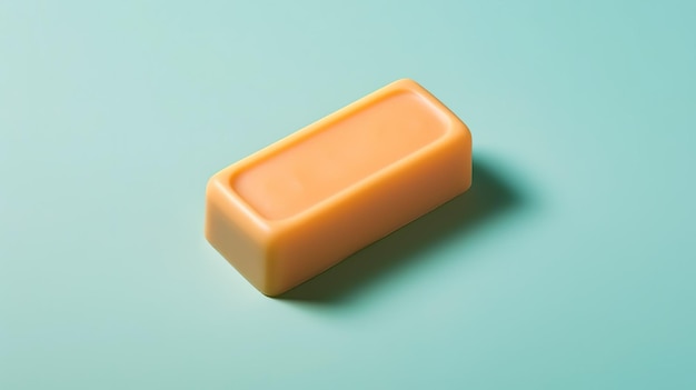 A bar of soap on a blue background