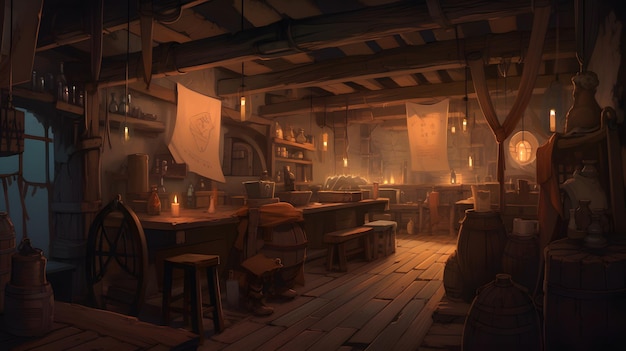 A bar in a tavern