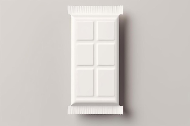 Foto una barretta di cioccolato bianco su una superficie grigia