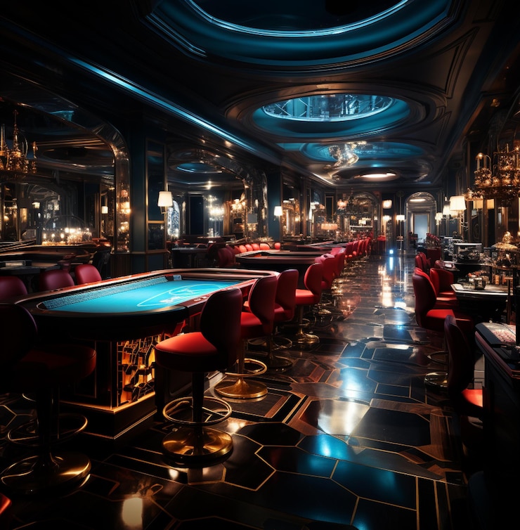 Photo a bar with a pool table and a bar with a pool table in the middle