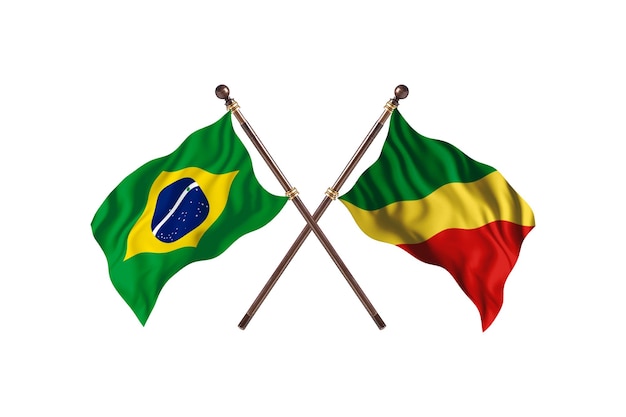 バラジル対コンゴ国旗背景