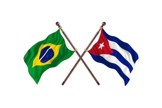 Barazil versus cuba vlaggen achtergrond