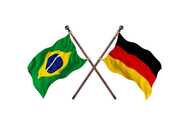 Barazil versus Duitsland vlaggen achtergrond