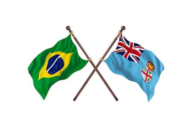 Barazil versus Fiji-vlaggenachtergrond