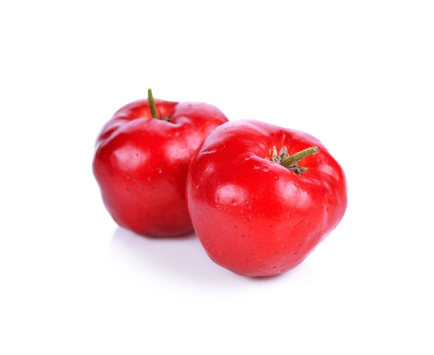 Barbados cherry isolated on white.