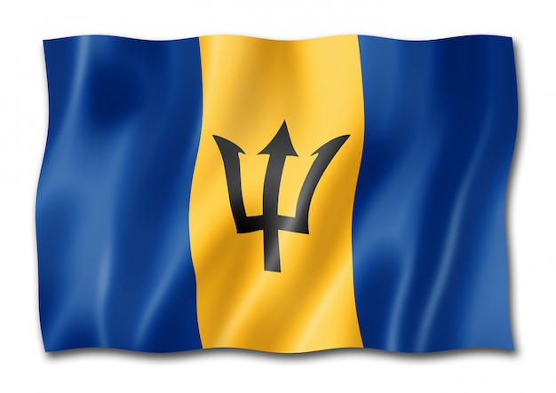 Barbados flag isolated on white