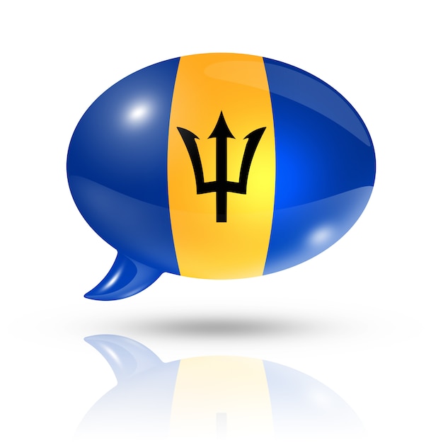 Barbados flag speech bubble