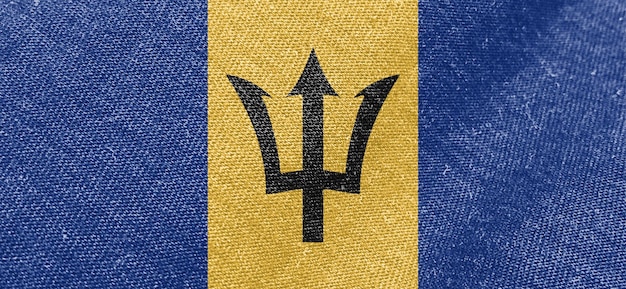 Barbados stoffen vlag katoenen materiaal brede vlaggen behangkleurige stof Barbados vlag achtergrond