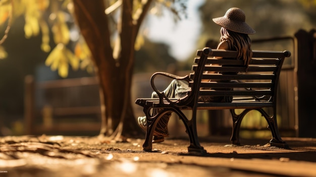 Barbara A Soft Focus Figure On A Park Bench